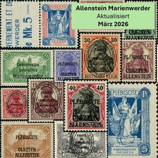 Abstimmungsgebiete Allenstein, Marienwerder: Postfrisch, Ungebraucht Auswahl