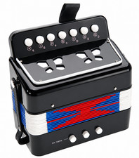 Kids Accordion 10 Buttons Keys Musical Instrument for Children Black