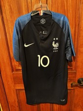 Nike France Mbappé #10 Soccer Jersey Blue White Men's Size L