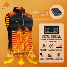 2025 Updated Version Two-touch 15Heat Zones LED Controller Heated Vest For Men
