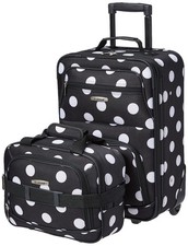 Fashion Softside Upright Luggage Set,Expandable, Telescopic Handle, Wheel, Bl...