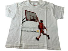 Vtg McDonalds 90s T-Shirt NOS Basketball Single Stitch Hanes Tag Rare Youth XS