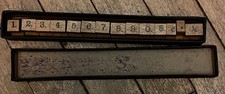 Vintage Number Rubber Stamp Set Wood Numbers Mount In Original Cardboard Case