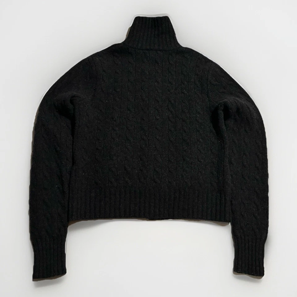 Cárdigan Ralph Lauren Lana Cachemira Tejido con Cable Botón Negro Para Mujer’s XL Hong Kong Foto 2 de 4