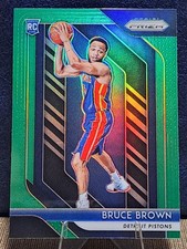 2018 Prizm Bruce Brown RC Rookie Green Prizm Basketball Card #132 Pistons. rookie card picture