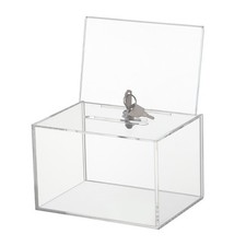 Caja de donación de acrílico soporte para letreros buzón de correo postal caja de sugerencias transparente