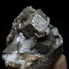 Natural Green Andradite Garnet with Quartz & Calcite Inner Mongolia Specimen 556