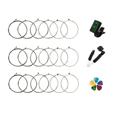 Electric Guitar Strings 3 Full Sets and Tuner, 3 in 1 Restringing Tool, Picks