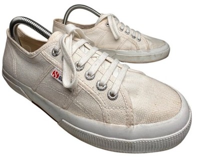 Superga 901 White 2750 Cotu Classic Sneaker Shoes Women Sz 9.5 Lace-Up Unisex EC
