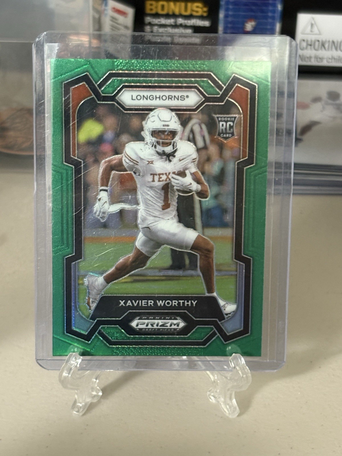 2024 Panini Prizm Draft Picks Xavier Worthy Green Rookie Card RC #153 - Texas