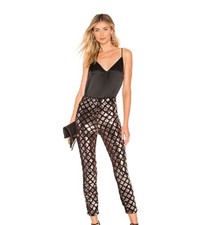 Lovers + Friends Take It Easy Sequin Legging Black Gold Size Medium