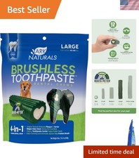 18oz Brushless Toothpaste Dog Dental Chews for Large Breeds - Freshens Breath