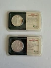 Silver American Eagle Lot Of Two Coins Dated 1991  And 2001 Uncirculated