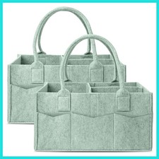 2 Pack Diaper Caddy Organizer - Portable Baby Caddy Organizer with Handle, Nu...