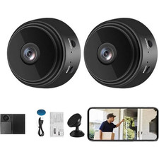 1080P Mini Wireless Security Camera with Night Vision - 2 Pack