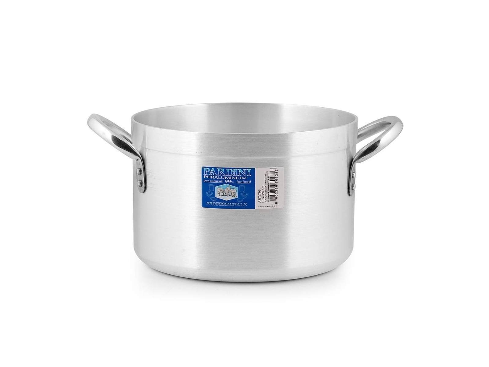 Pardini Aluminum Casserole Hotel High 2 Handles 26 Cm