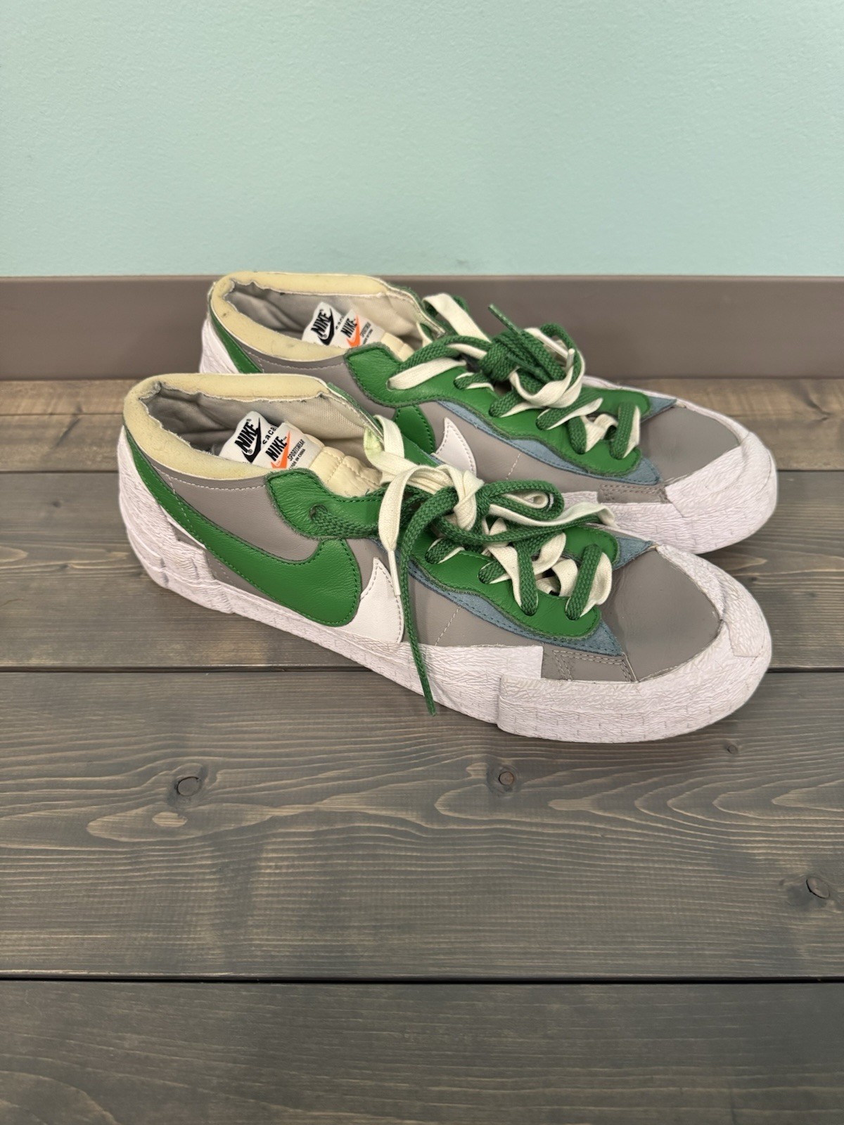 SACAI X NIKE Scarpe da ginnastica Nike Sacai x Blazer basse da uomo taglia 13 US DD1877 001 classiche verdi