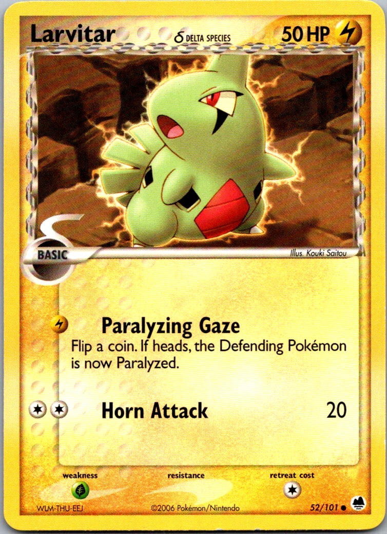 Larvitar (Delta Species) 52/101 Dragon Frontiers Common LP/NM