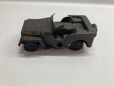TRI-ANG MINIC-TOYS U.S. Army Jeep, Wind-Up NO KEY  England Vintage Tin Metal