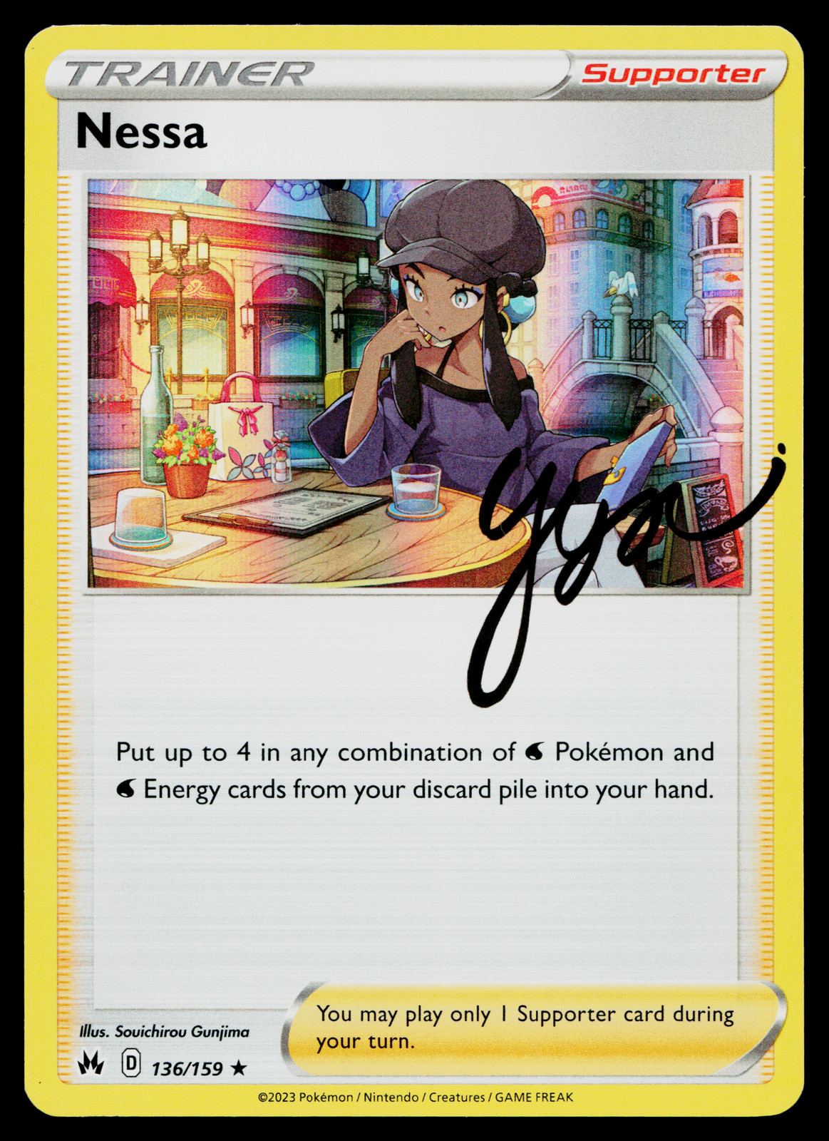 Nessa 136/159 Holo Rare Crown Zenith Pokemon Near Mint