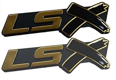 Aimoll 2PCS LSX Side Fender Rear Lid Boot Trunk Emblem Badge Replacement Gold