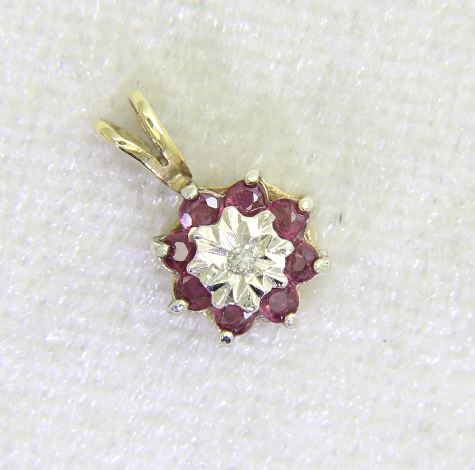 Colgante de diamantes amarillos ametrinos de oro de 9 quilates Foto 2 de 4