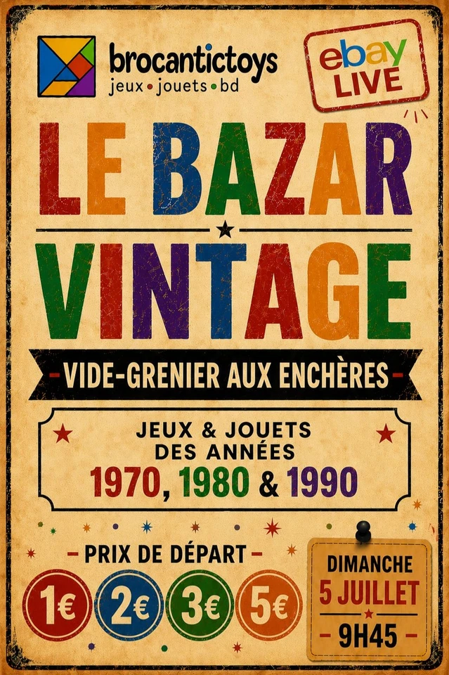 LE BAZAR DES JEUX & JOUETS VINTAGE aux enchères