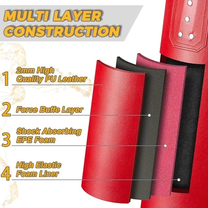 Boxsack Set 120cm PU Heavy Duty mit 12OZ Boxhandschuhen für MMA Kickboxen Home - Bild 2 von 4