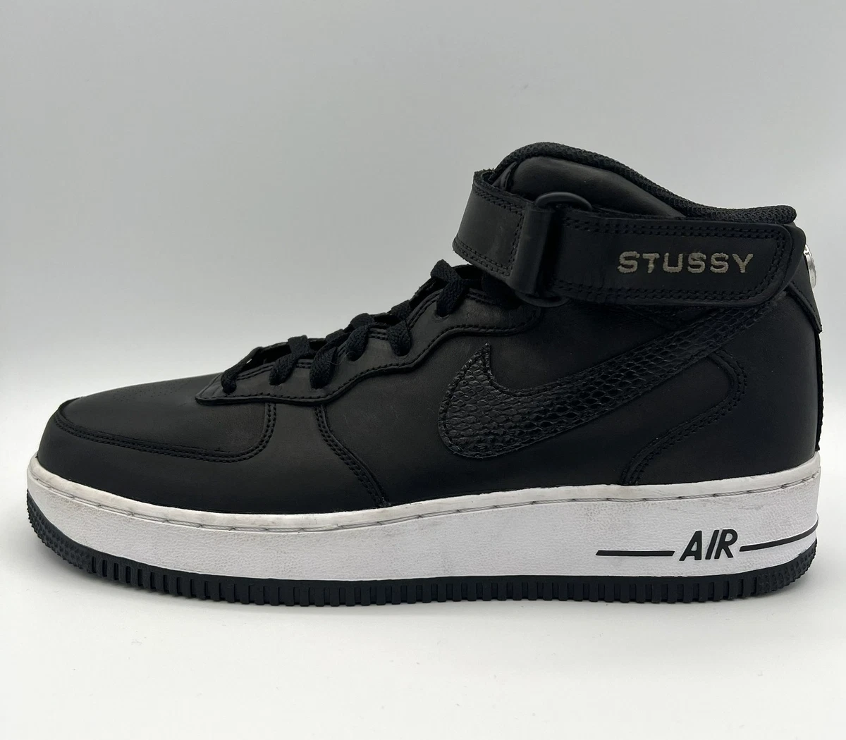 Nike Stussy x Air Force 1 Mid Black Snakeskin for Sale