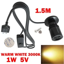 USB Mini Spotlight 1W DC5V Warm White 3000K Surface Mounted LED Downlight HOT