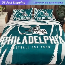 Philadelphia Football Bedding Comforter Duvet Cover Twin Queen Midnight Green