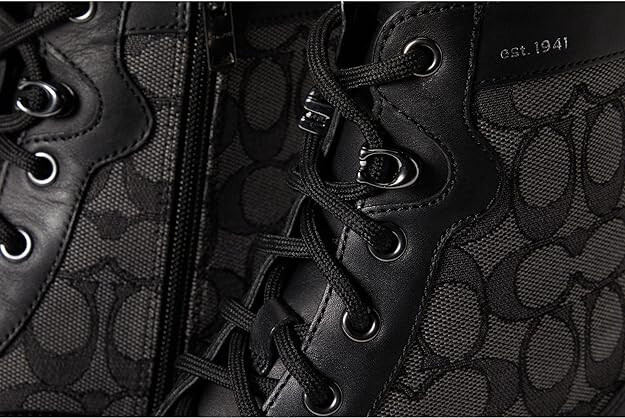 【美品】COACH CLLN BOOT 黒 BLACK Coach Collin Boot In Signature Canvas - Boots - Free