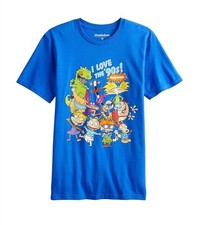 Original Nickelodeon Characters Tee 90s Cartoon Hey Arnold Rugrats Mens Size XL