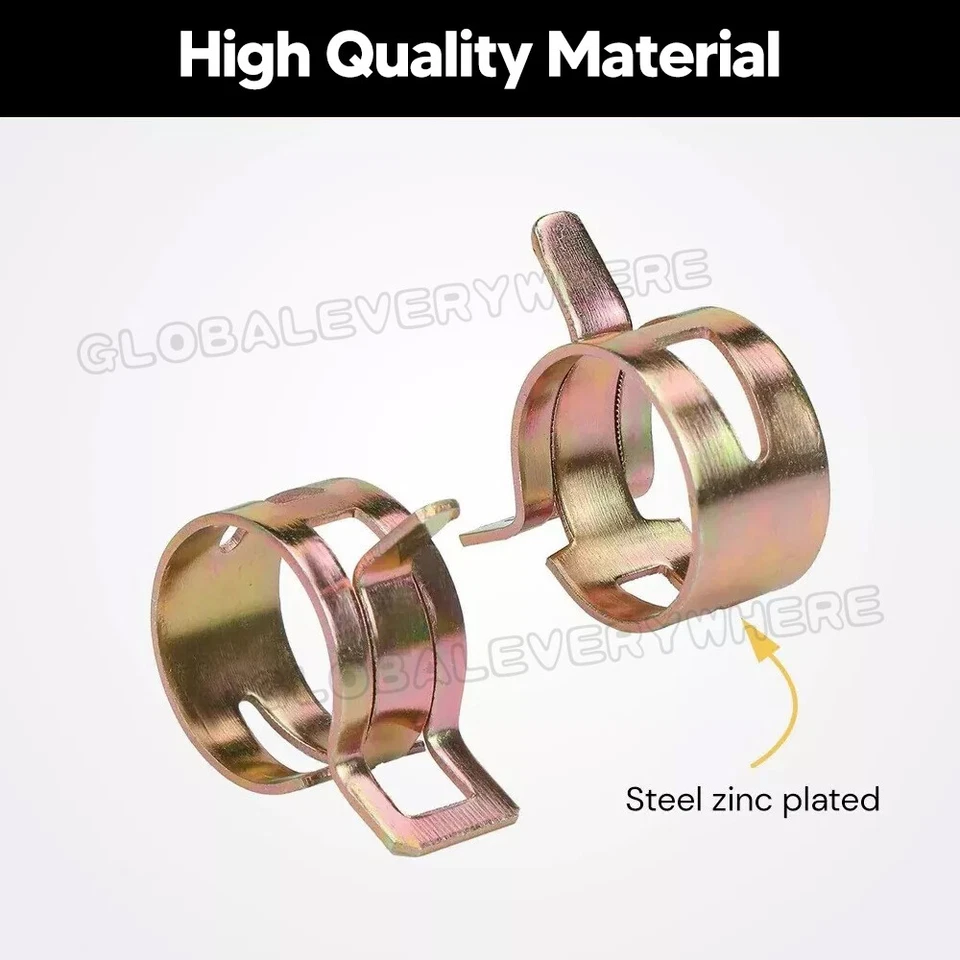 100PCS Hose Clamps Kit Spring Clips Petrol Fuel Hose Line 6mm-22mm Adjustable - image 4 of 4