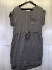 Calvin Klein Women’s SZ 6 Satin Style Tie Waist Short Sleeve Green Dress-5251