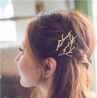 Gold Tree Branch Hair Clip Jewellery Wedding Boho Goth Punk Hair