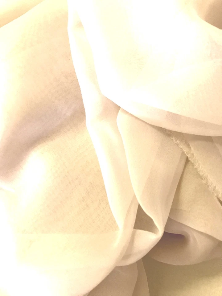 2.0 Yds-Fabulous LIGHT BEIGE CHIFFON Sheer Billowy Poly Solid Fabric - Image 2 of 3