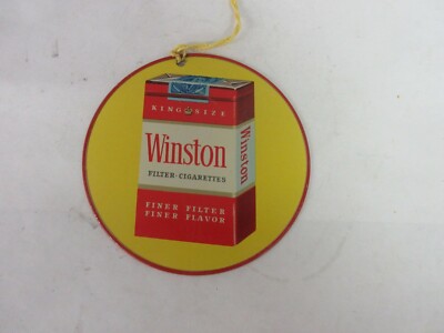 VINTAGE ADVERTISING CAMEL / WINSTON CIGARETTE FAN PULL  SPINNER SIGN TIN  232-