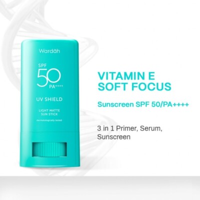 Wardah UV Shield Light Matte Sun Stick Sunscreen SPF 50 PA+++ 22g US Free Tax