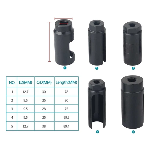 7Pcs Oxygen Sensor Socket Set Sensor Oil Pressure Sending Unit Removal Tool US - Picture 8 of 12