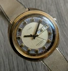 Vintage TIMEX Viscount Automatic Goldtone Day/Date Watch w/ Kreisler Mesh Band