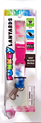 Funkey Lanyards Tie Dye Design Easy Release Buckle For Keys USB ID Cards Badges