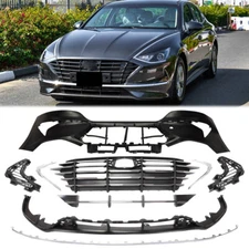Front Bumper Cover Fascia & Grille Assembly Kit For 2020-2022 Hyundai Sonata