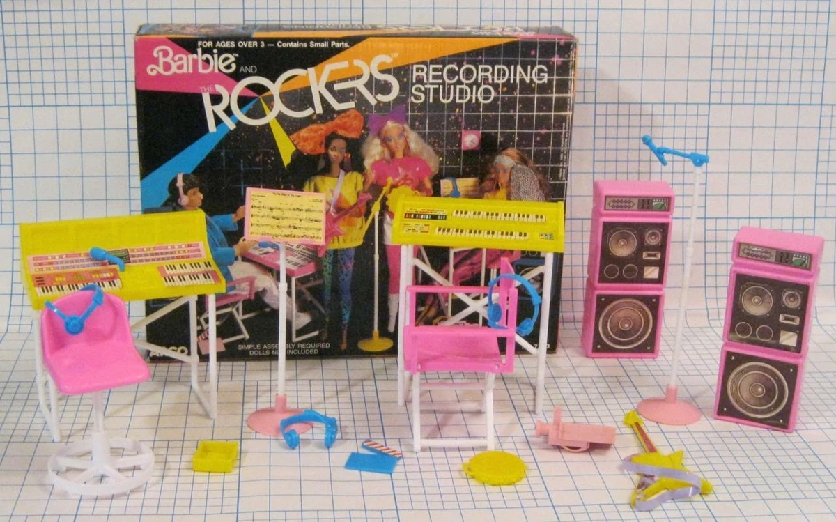 1986 Barbie and The Rockers Recording Studio Playset 7743 100