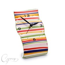 BASSANO KERAMIK UHR 19 CM STREIFEN MOTIV NEU AUS ITALIEN HANDGEMACHT