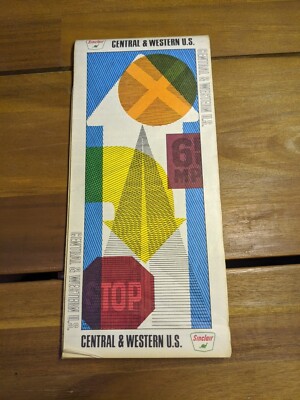 Vintage 1968 Sinclair Central And Western US Travel Brochure Map