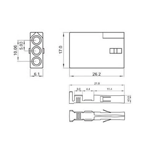 Arlows 3pin connector set KB suitable for CEV KTM indicator adapter handlebar fitting Scha
