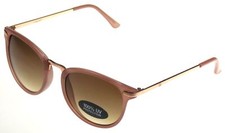 Liz Claiborne Sunglasses Pink Gold UV Protection 52-20-140 Round Designer Gift