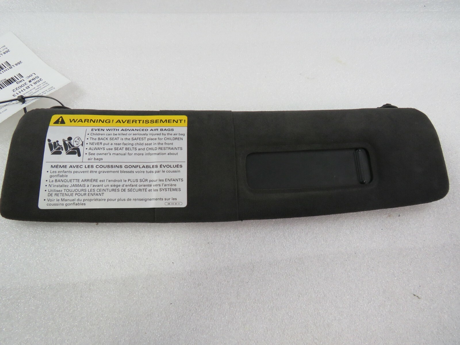 Lamborghini Gallardo, Spyder, RH, Sun Visor, Black, Alcantara, Used, 407857552A