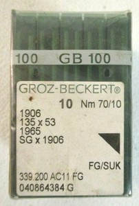 100 SIZE 70//10 GROZ-BECKERT 1906 135X53 SGX1906 SEWING MACHINE NEEDLES A139